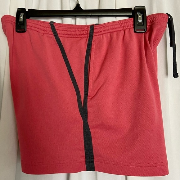 REEBOOK Shorts, Size-M, Salmon Pink w/Dark Accents & Ties at Waist, Lightly Used - Picture 2 of 12